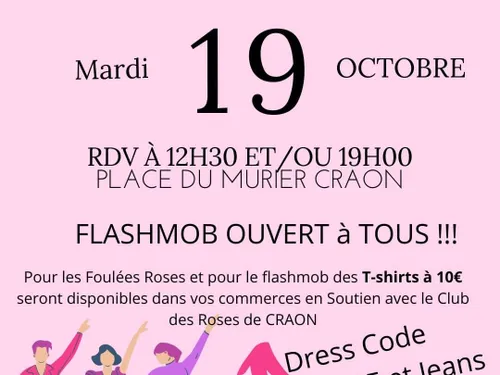 Un flashmob à Craon pour Octobre Rose
